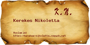 Kerekes Nikoletta névjegykártya