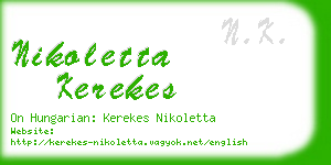 nikoletta kerekes business card